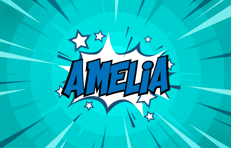 Vinylteppich mit Name Comic-stil mit flachem Design - TenStickers