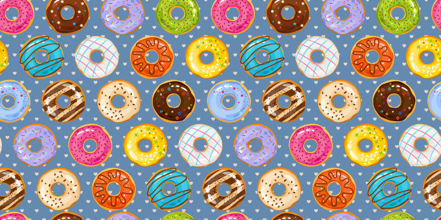 Vinylteppich Schlafzimmer Donut dessert Hintergrund - TenStickers