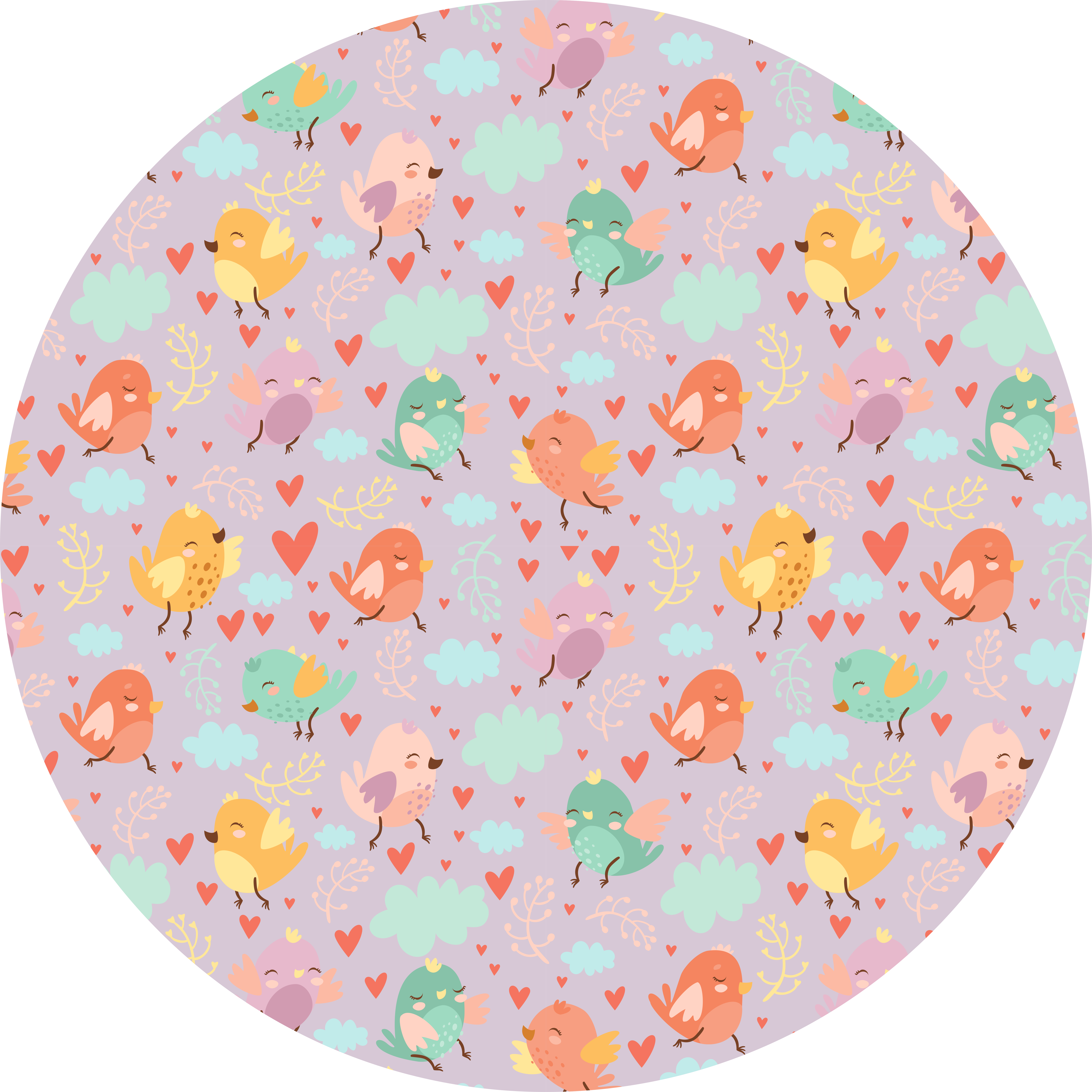 Vinyl Teppich Tiere bunter vogeldruck - TenStickers