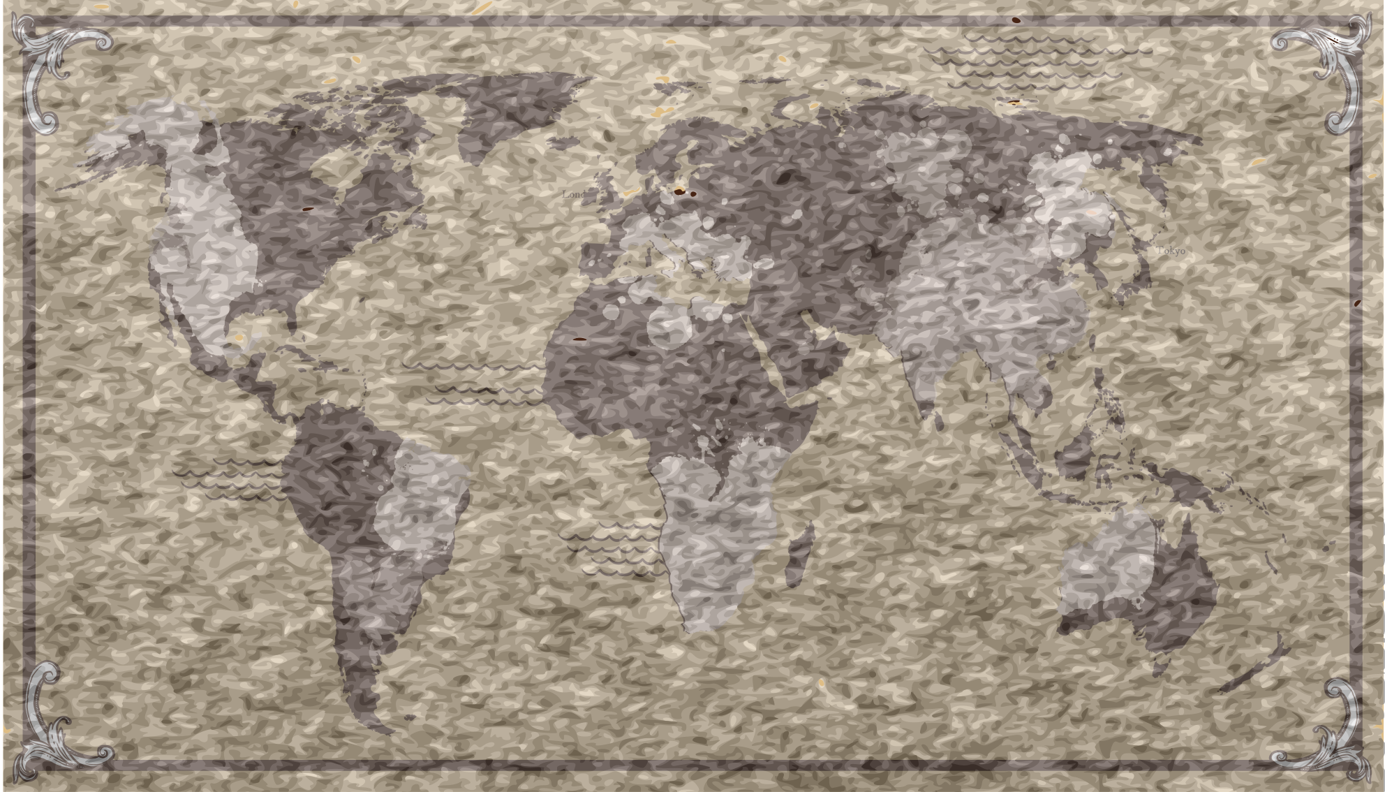 Vinyl teppich weltkarte globale kartenillustration - TenStickers