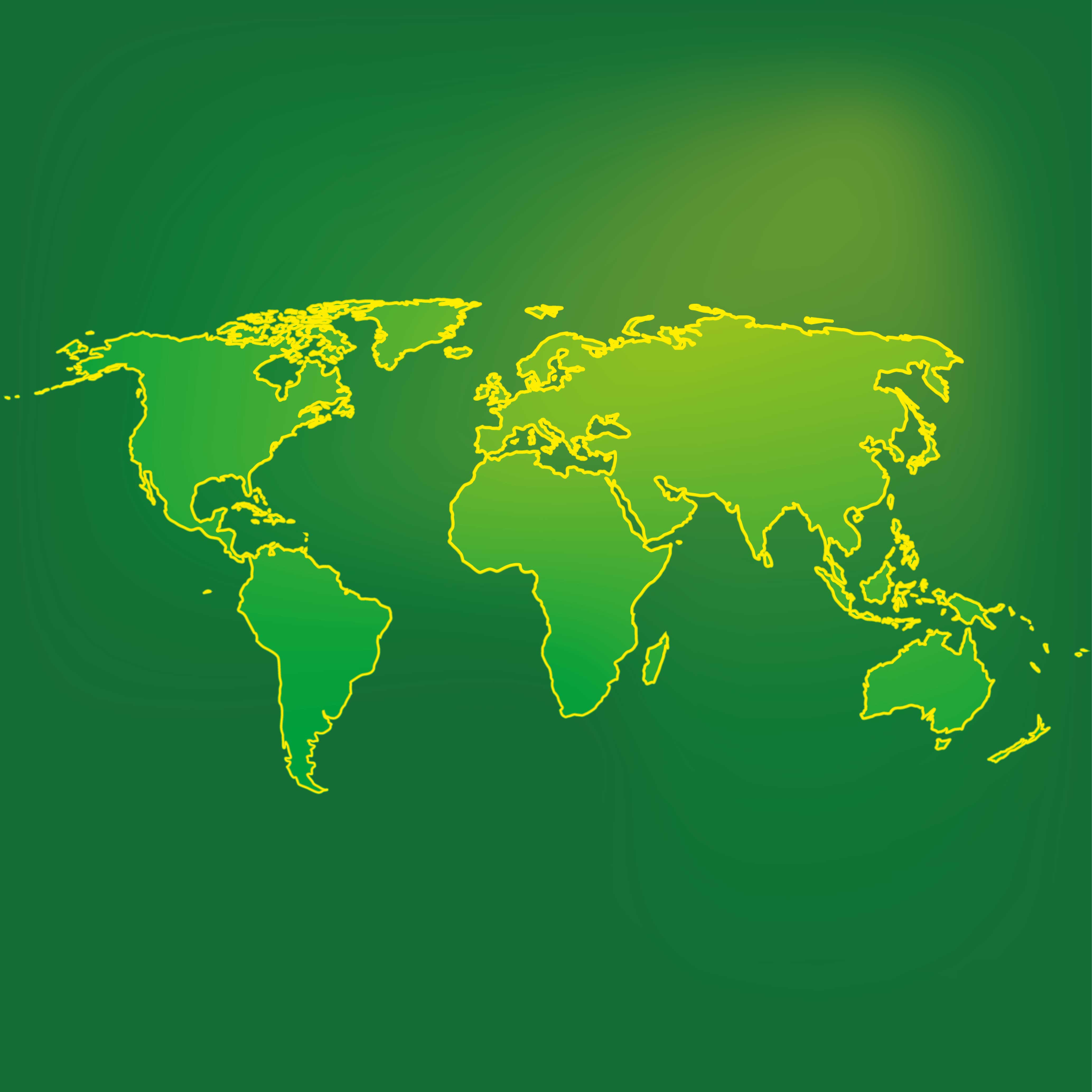 Vinyl Teppich Weltkarte umriss der grünen welt - TenStickers