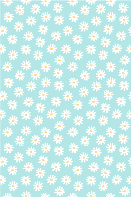 Vinyl teppich blumen mit blauem gänseblümchen-motiv - TenStickers