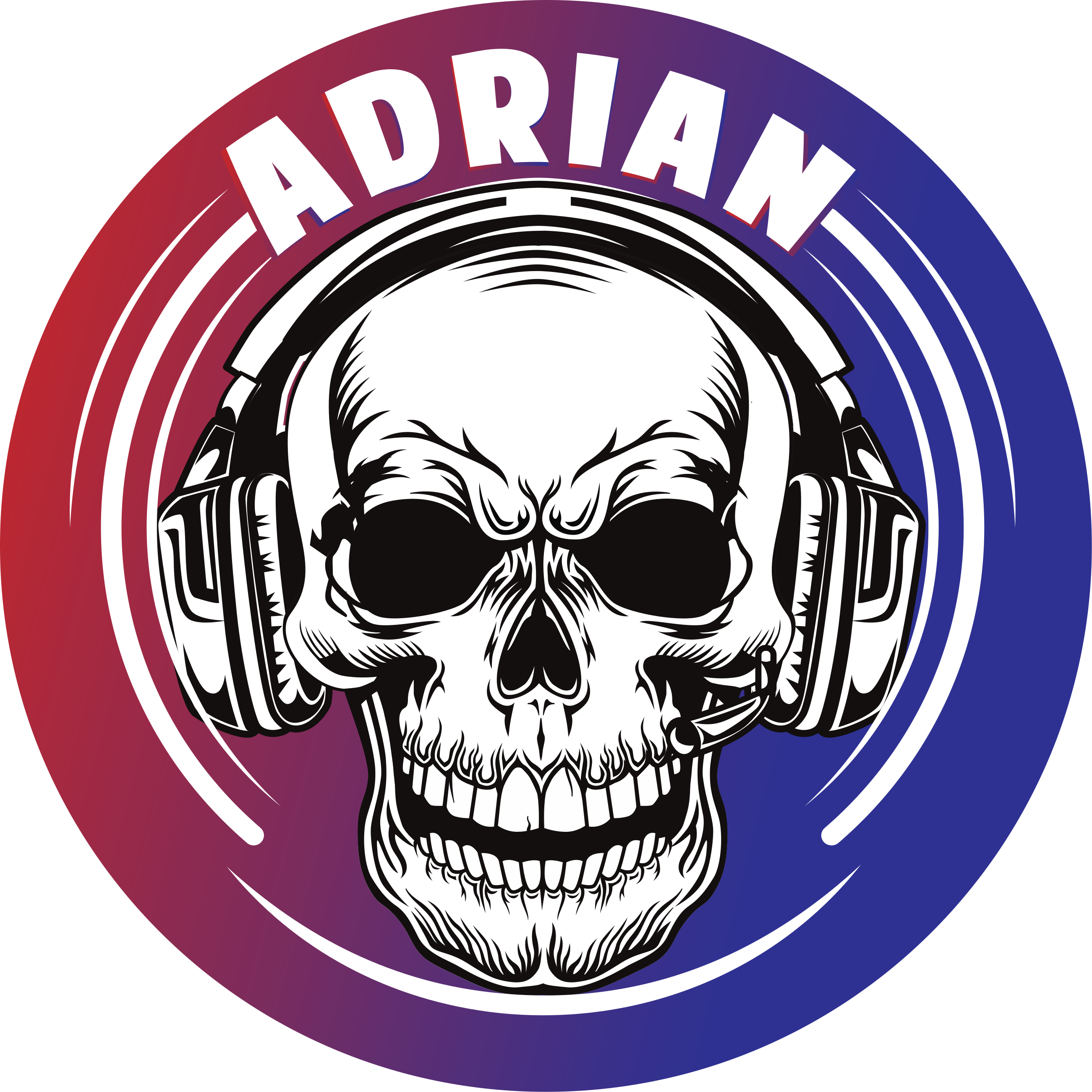 Vinyl teppich jugendzimmer personalisierte skull kopfhörer - TenStickers