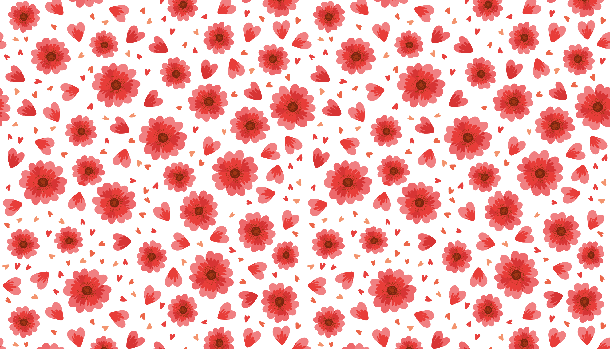 Vinyl Teppich Blumen florales herzmuster - TenStickers