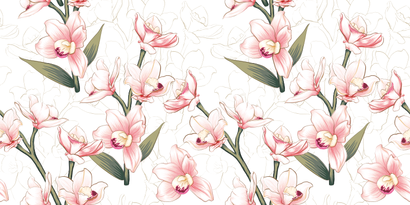 Vinyl Teppich Blumen zartes blumenmuster - TenStickers