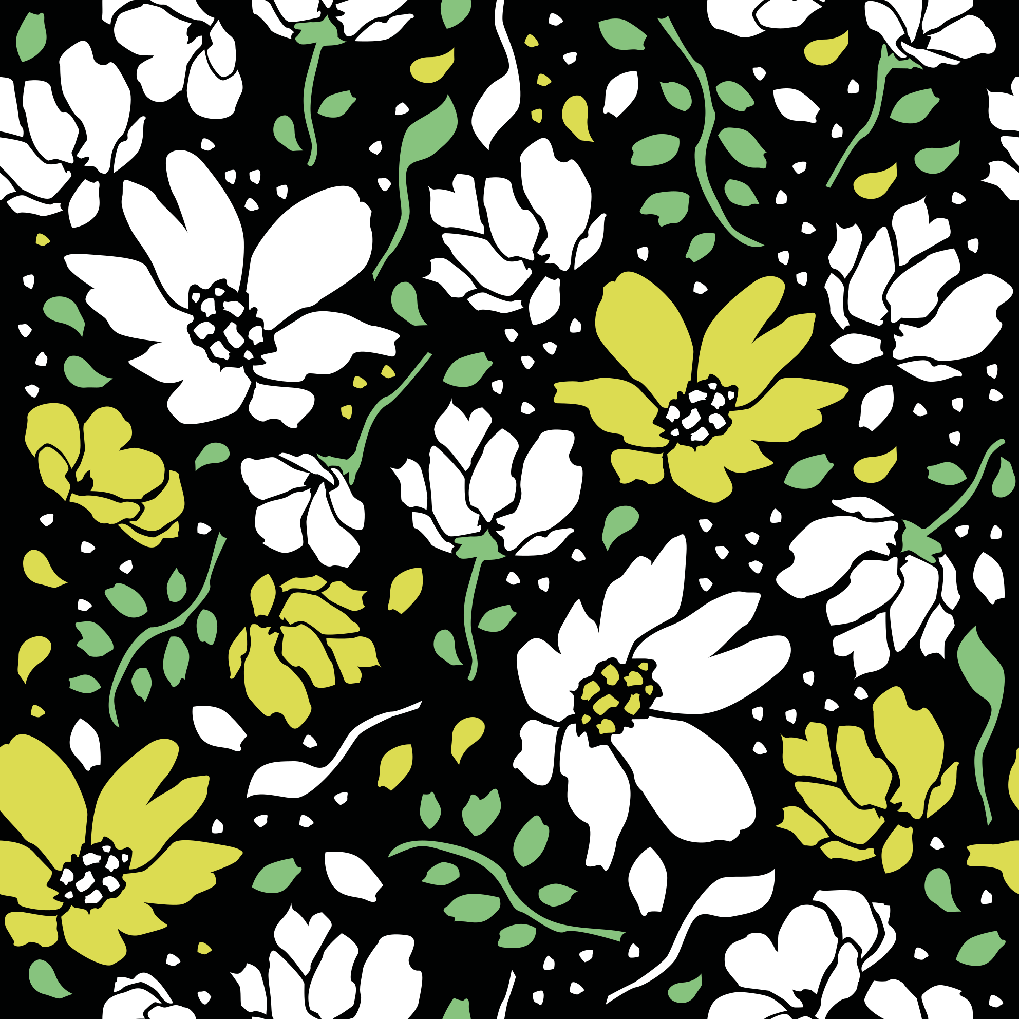 Vinyl Teppich Blumen kräftiges blumenmuster - TenStickers