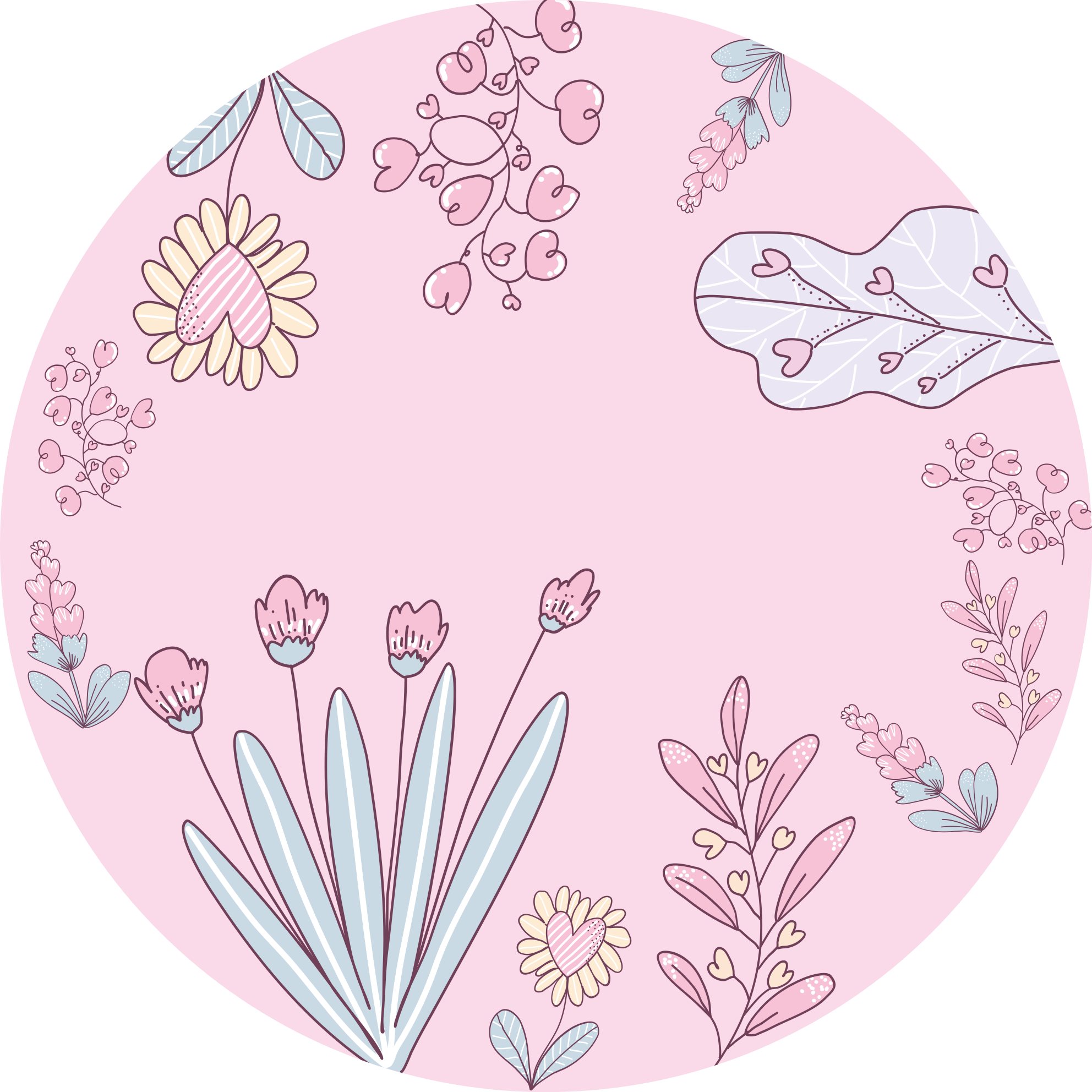 Vinyl Teppich Blumen florale herzmuster - TenStickers