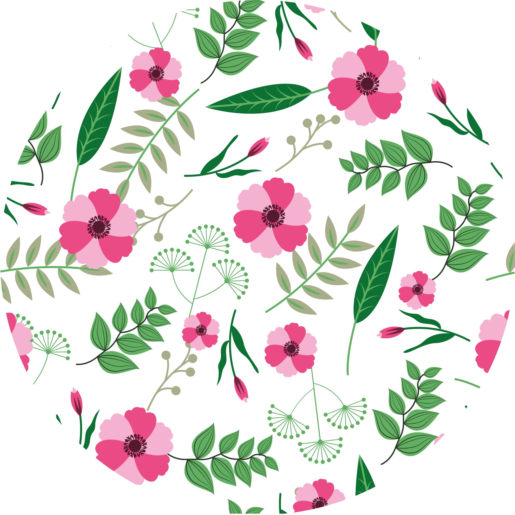 Vinyl Teppich Blumen bezauberndes blumenmuster - TenStickers