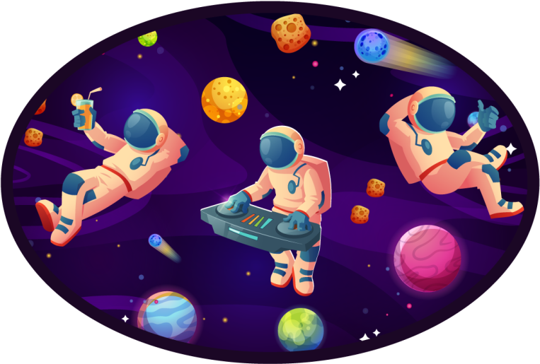 Vinyl Teppich Sterne astronautenparty-design - TenStickers