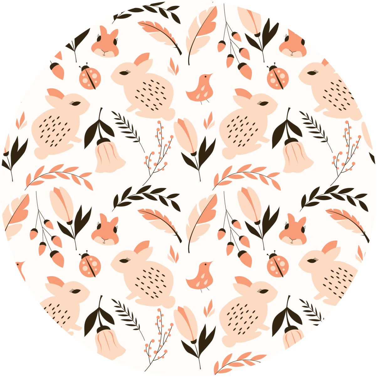 Vinyl Teppich Kinder sanftes häschen mit blumen - TenStickers