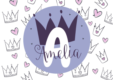 Vinylteppich kindlich personalisierter kronendruck - TenStickers