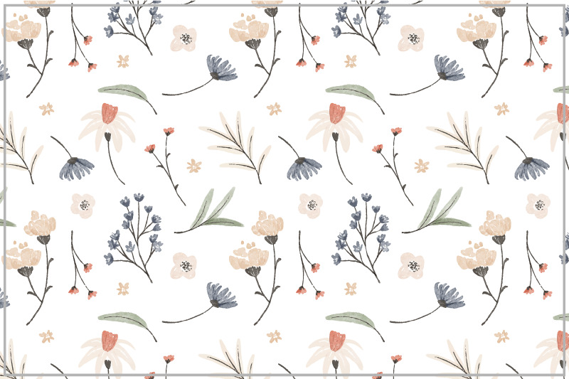 Vinyl Teppich Wohnzimmer florales botanisches element - TenStickers