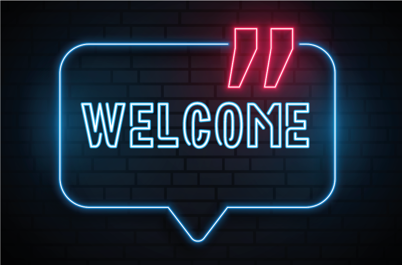 Vinyl Teppich Eingang neonblaues schild - TenStickers