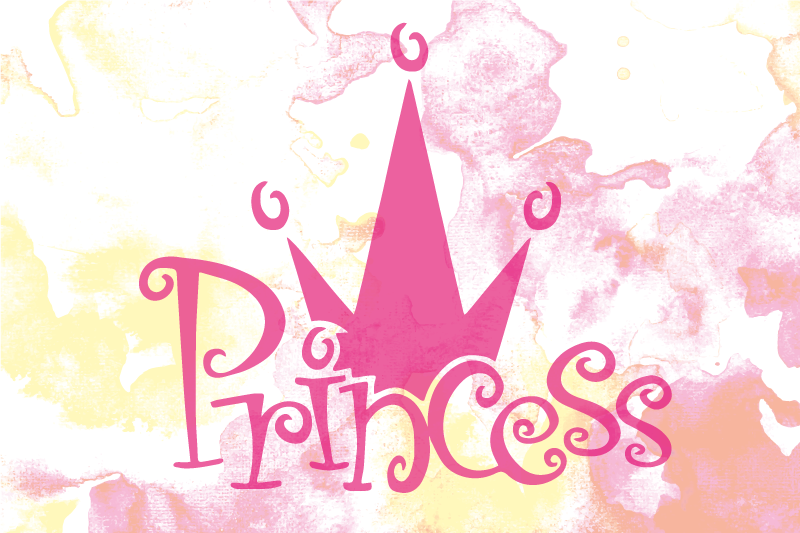 Vinylteppich mit Name Prinzessin krone rosa crown - TenStickers