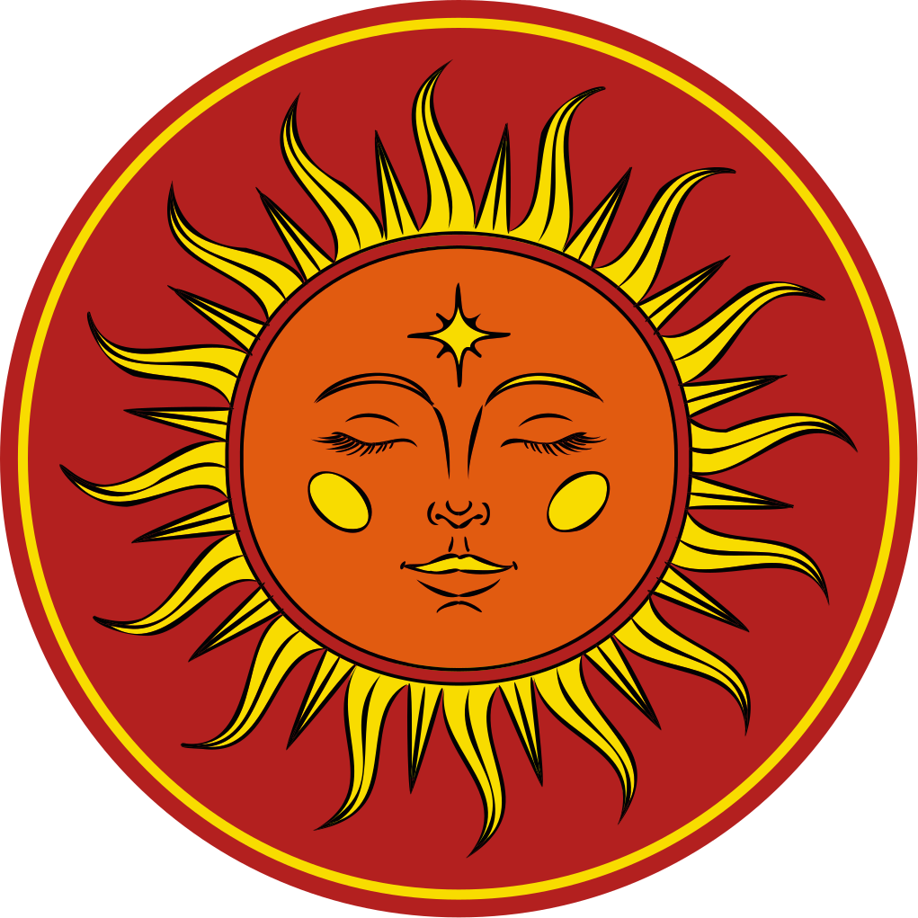 Vinylteppich Vintage Sonne mit gesicht - TenStickers
