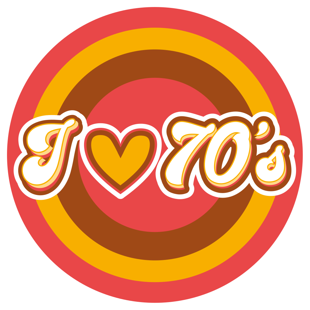 Vinylteppich Vintage Ich liebe 70er wirbel - TenStickers