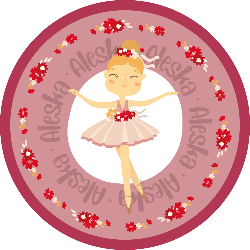 Vinylteppich mit Name Lustige ballerina-prinzessin - TenStickers