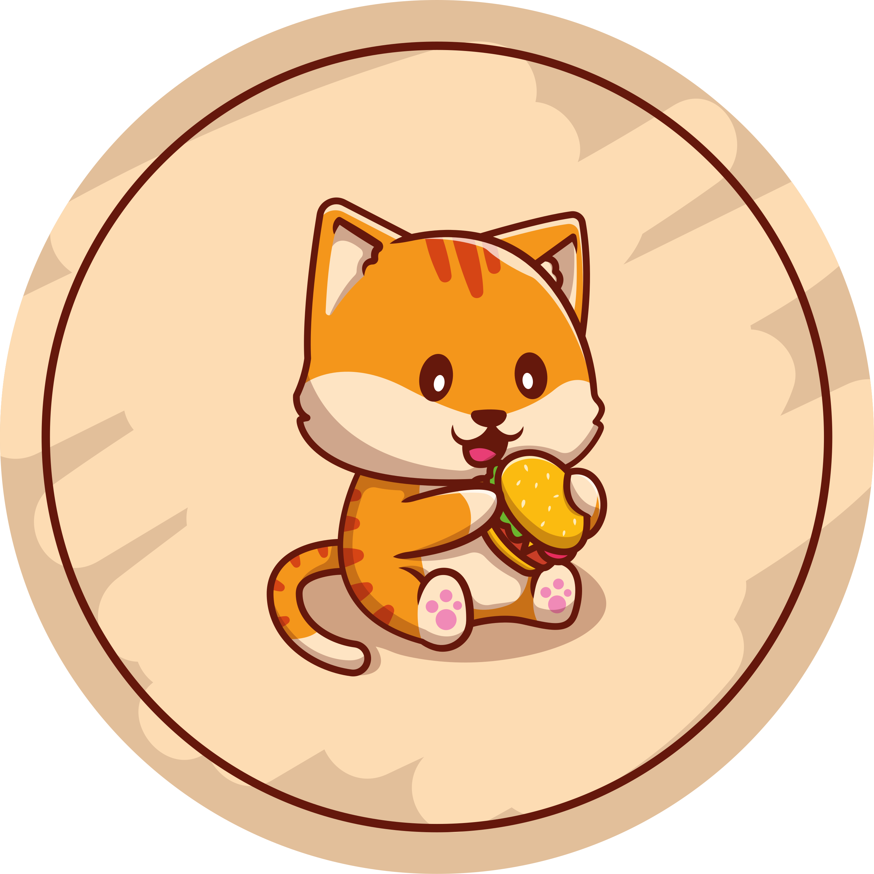 Vinyl Teppich Kinder babykatze mit sandwich - TenStickers