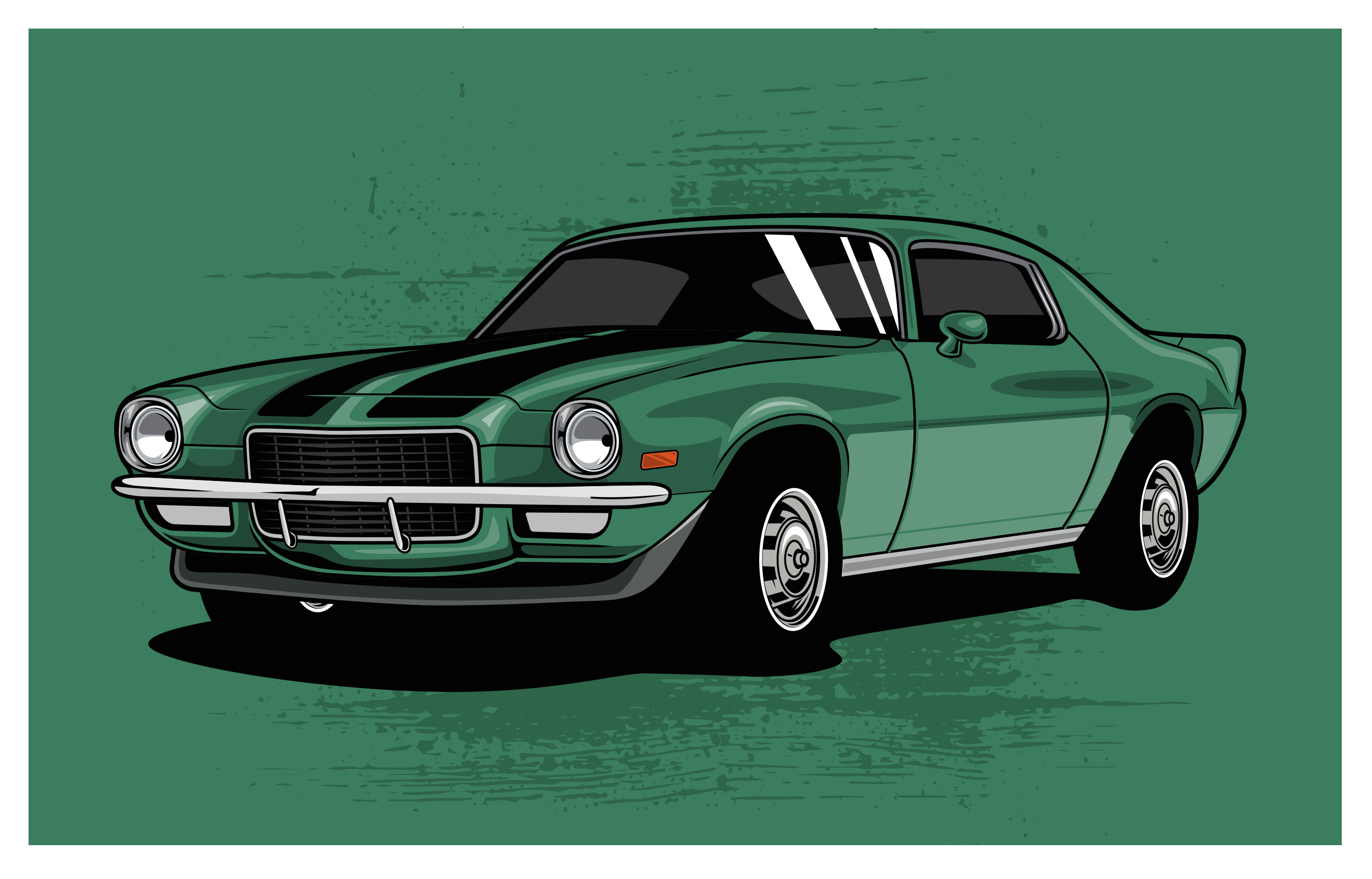 Vinylteppich Wohnzimmer Tolles muskelauto - TenStickers