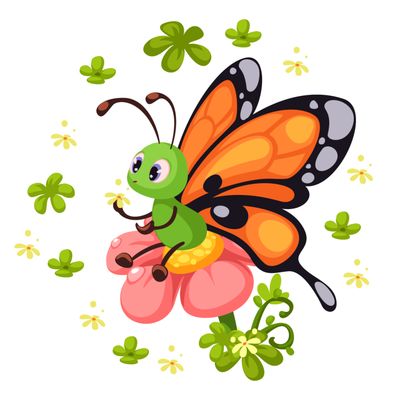 Vinylteppich Tiere Schmetterling sitzt auf einer blume - TenStickers