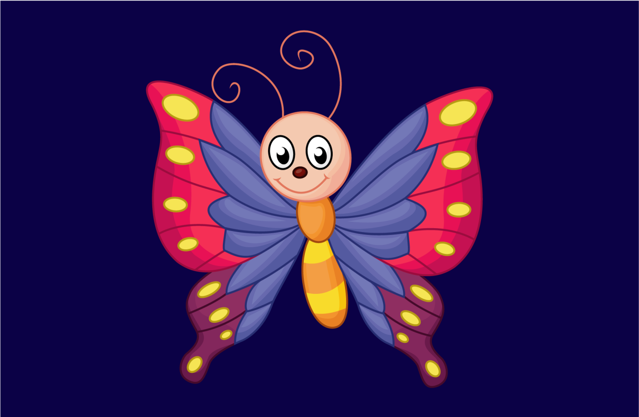 Vinyl Teppich Kinder glücklicher schmetterling im flug - TenStickers