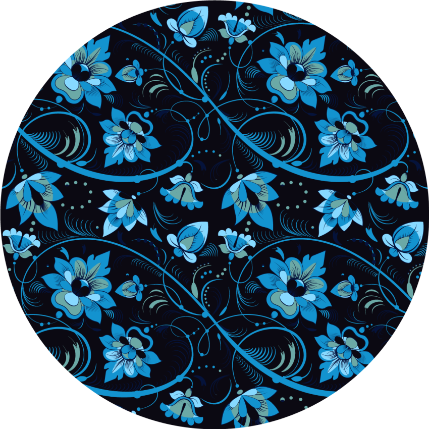 Vinyl Teppich Blumen blumiges blaues muster - TenStickers