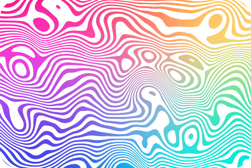 Vinyl Teppich gestreift lebendige wellenelemente - TenStickers