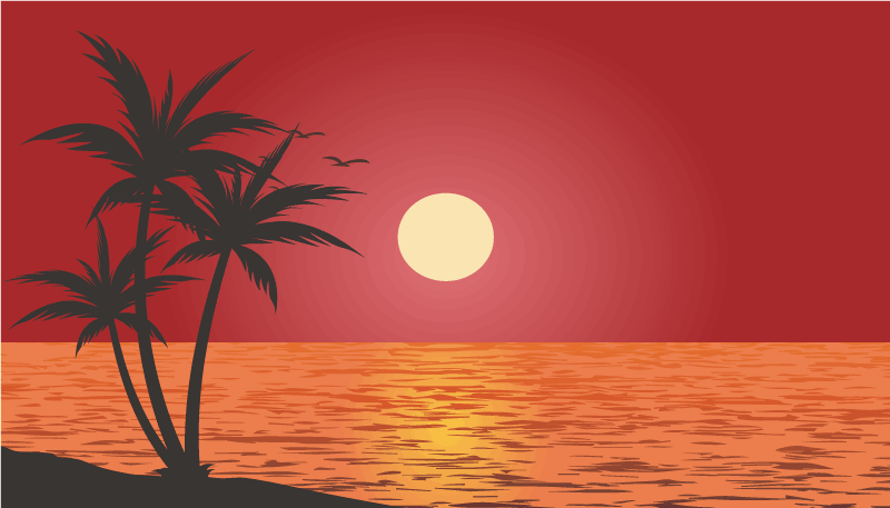 Vinyl teppich natur tropischer sonnenuntergang - TenStickers