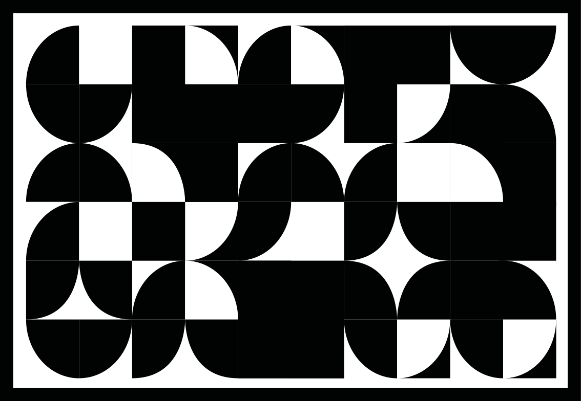 Vinyl Teppich geometrisch geschwungene schwarze formen - TenStickers