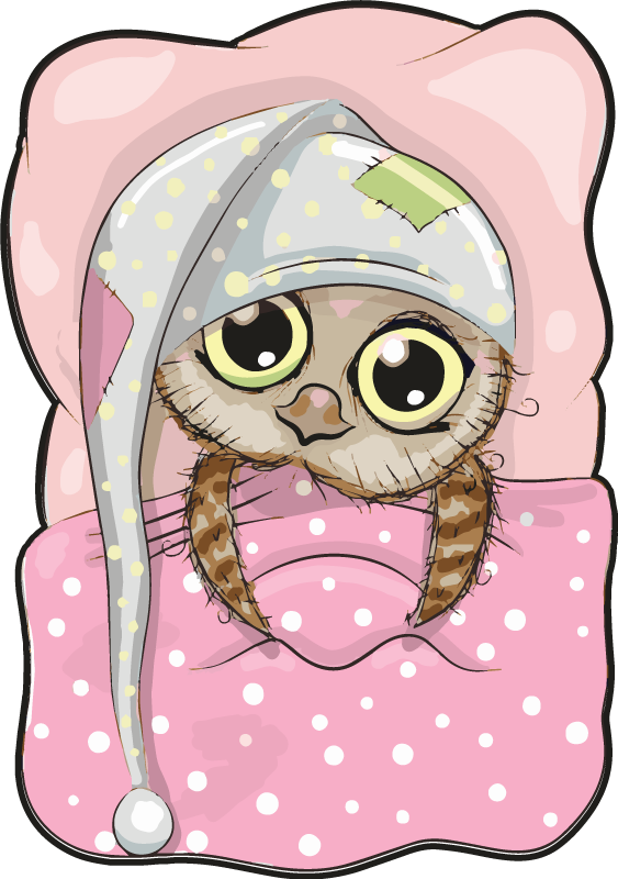 Vinyl Teppich Kinder süße schlafende eule - TenStickers