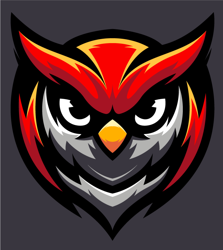 Vinylteppich Schlafzimmer Rotes gaming-maskottchen eule - TenStickers