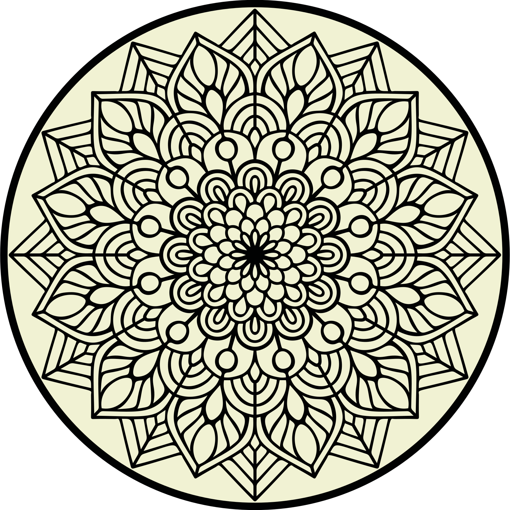 Vinyl Teppich Mandala anmutiges botanisches emblem - TenStickers
