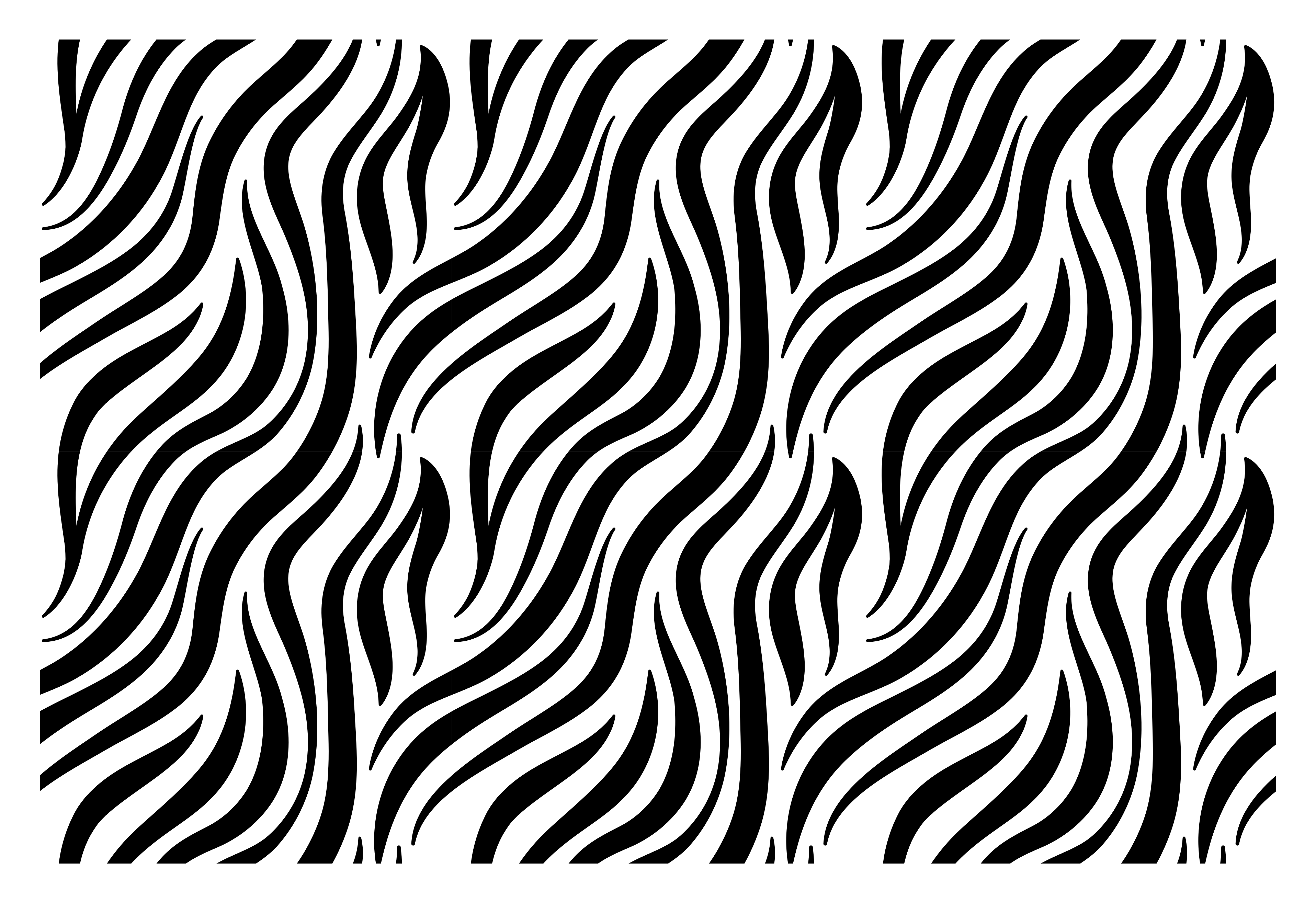 Vinyl Teppich Tiermuster wellenförmige schwarze linien - TenStickers