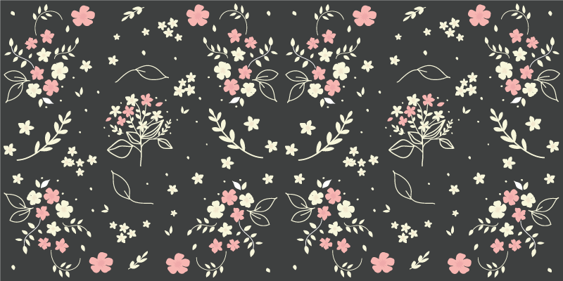 Vinyl Teppich Blumen floral gemusterte eleganz - TenStickers