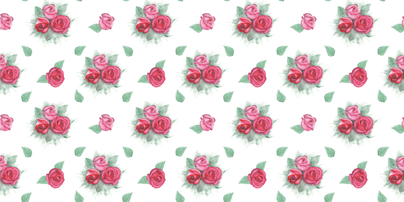 Vinyl teppich blumen set aus rosen - TenStickers