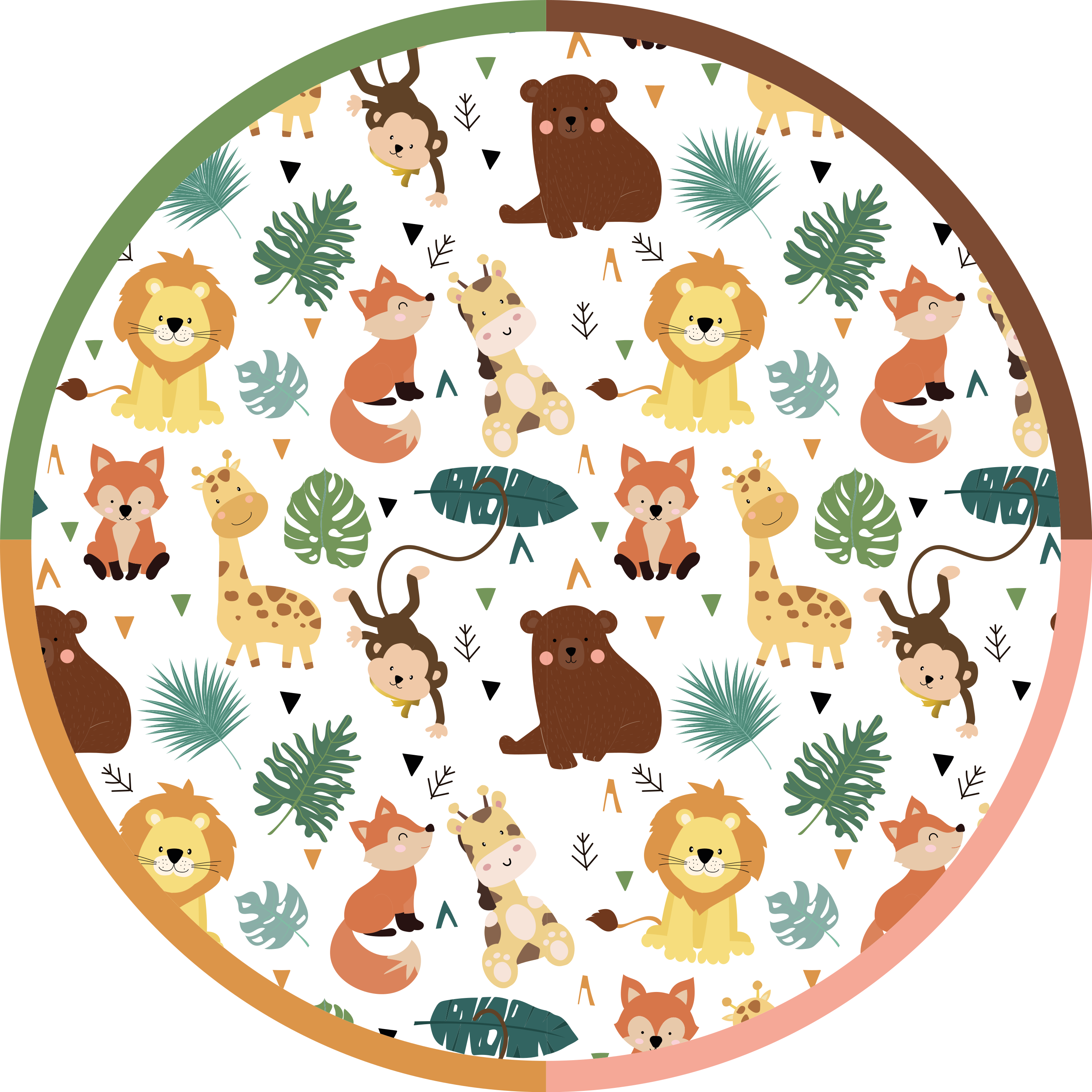 Vinyl Teppich Tiere bunte dschungelfreunde - TenStickers