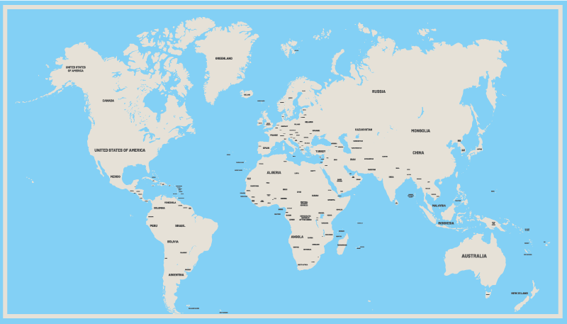 Vinyl Teppich Weltkarte globales, einfaches design - TenStickers