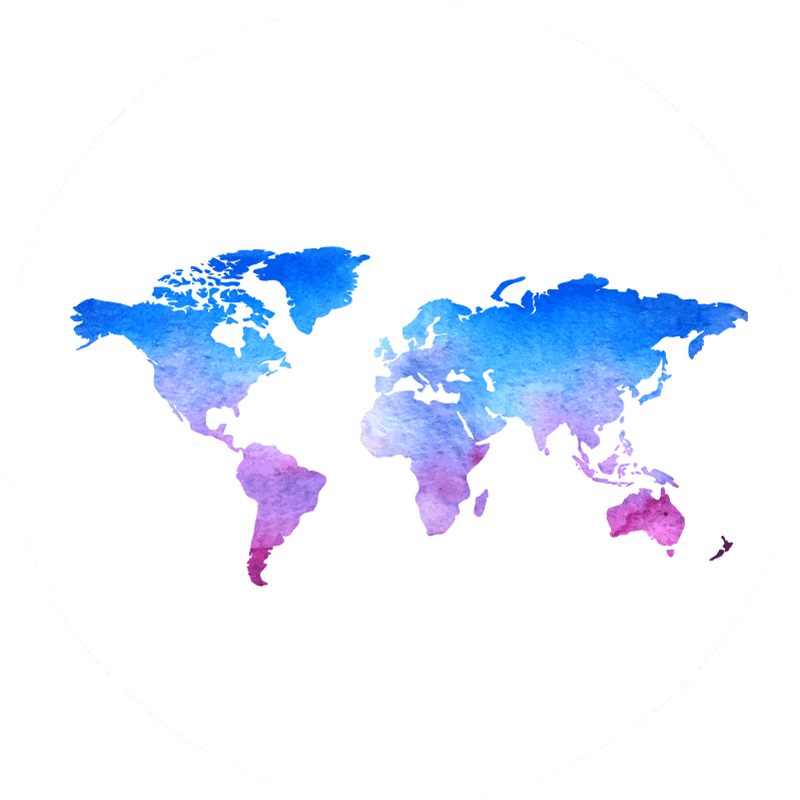 Vinyl Teppich Weltkarte kreisförmige aquarellstruktur. - TenStickers