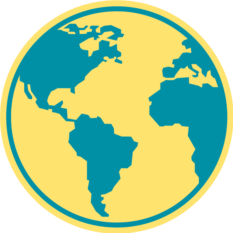 Vinylteppich Weltkarte Bunter blauer und gelber globus - TenStickers