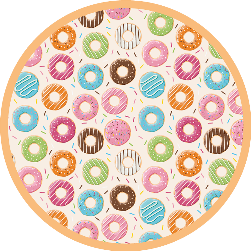 Vinylteppich kindlich buntes donut-muster - TenStickers