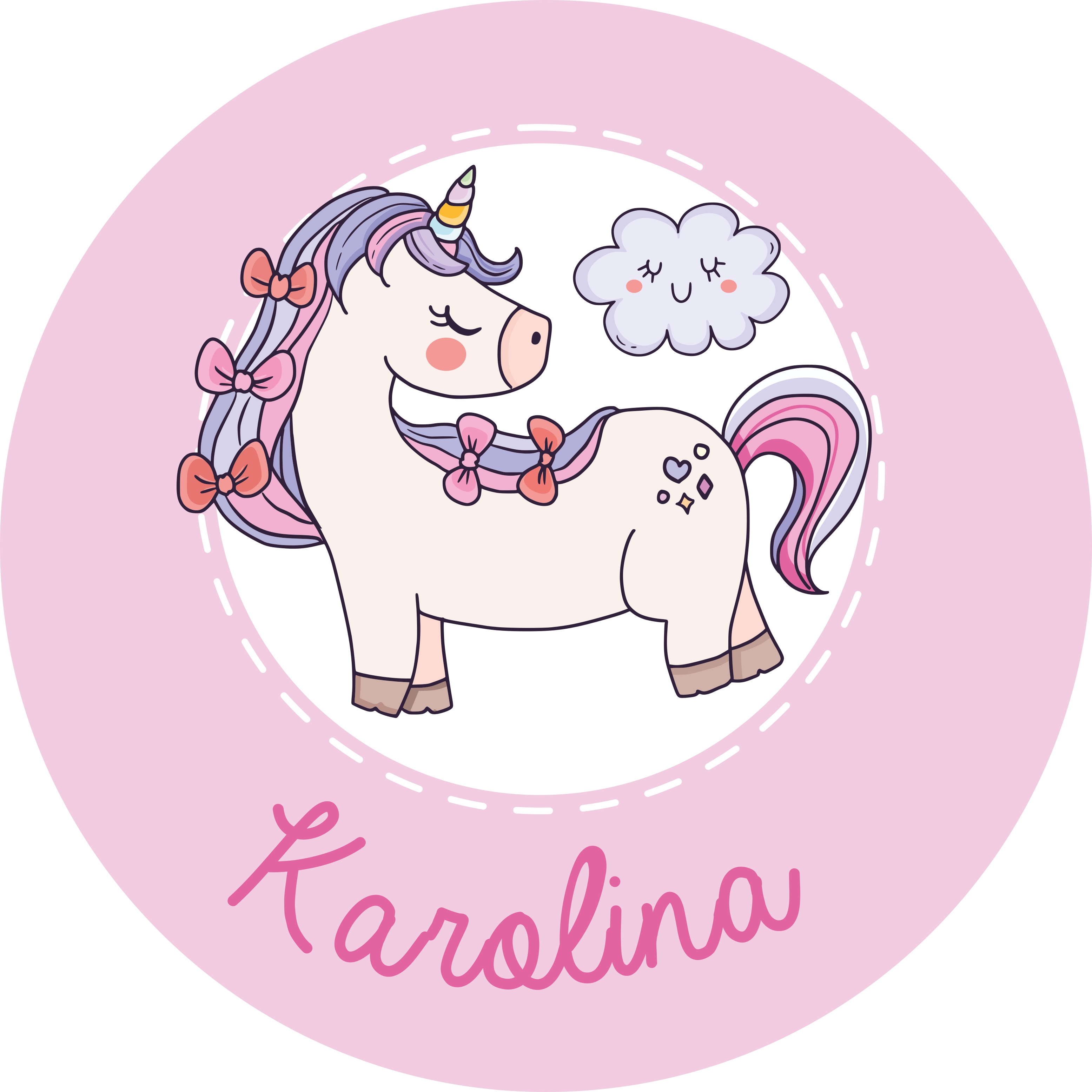 Vinyl teppich mit namen einhorn mit namen - TenStickers
