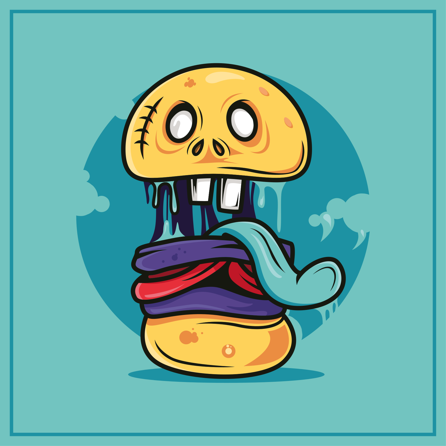 Vinyl Teppich Jugendzimmer dummer totenkopfcharakter - TenStickers