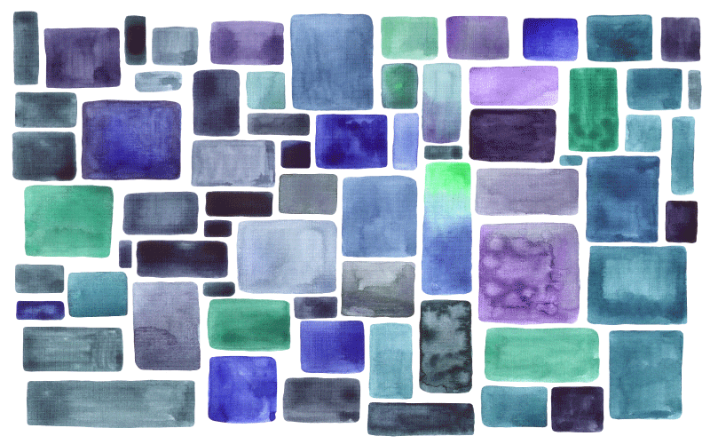 Vinyl Teppich Imitation blautöne blockmuster - TenStickers