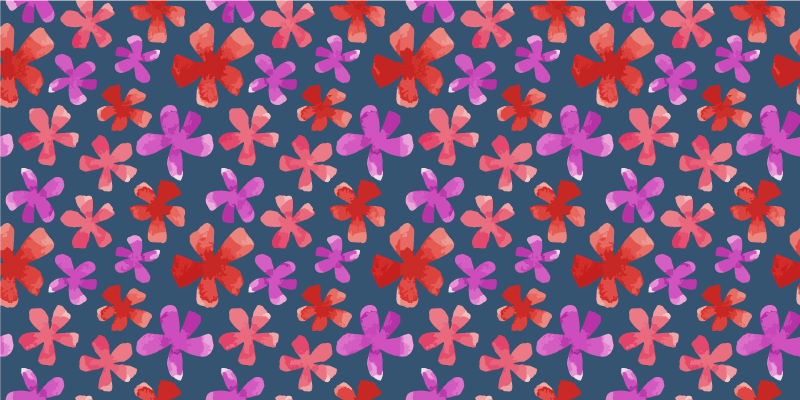 Vinyl Teppich Blumen violette und rote muster - TenStickers