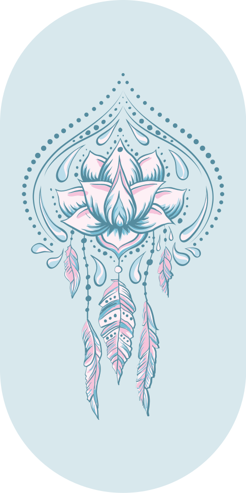 Vinylteppich Mandala Lotusblume von der seite - TenStickers