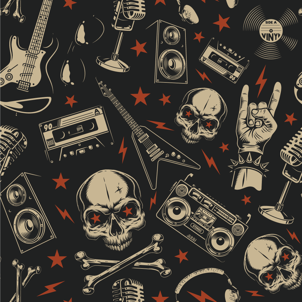 Vinyl Teppich Jugendzimmer rockmusik-thema - TenStickers