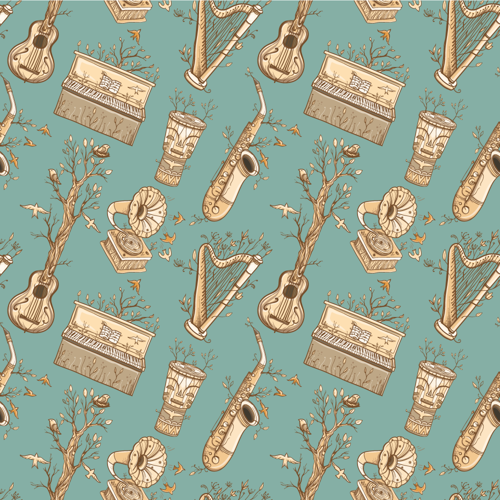 Vinylteppich kindlich konzept für musikinstrumente - TenStickers