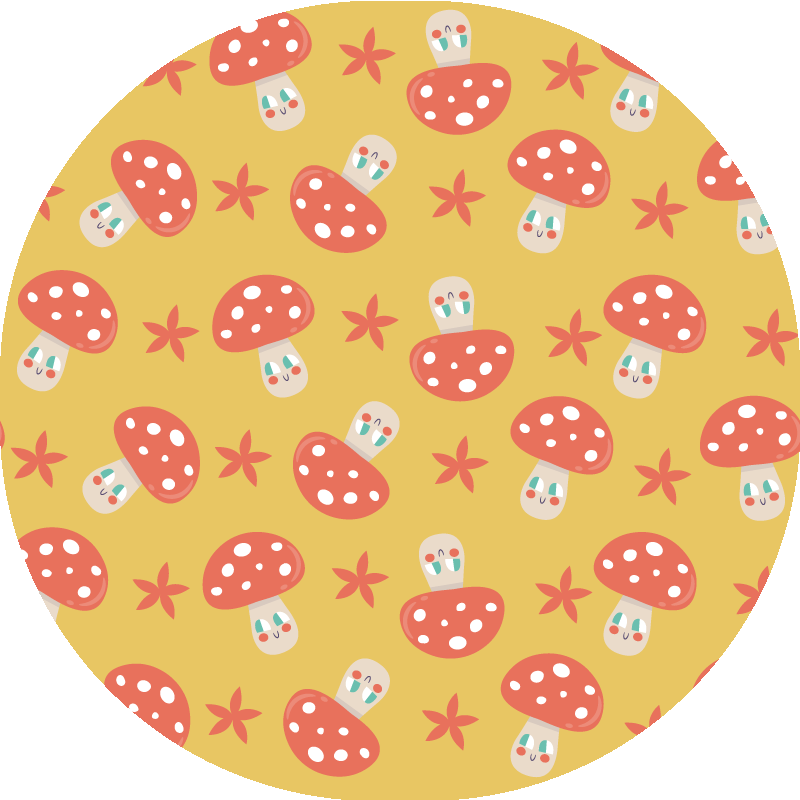 Vinyl Teppich rund pilzspaß - TenStickers