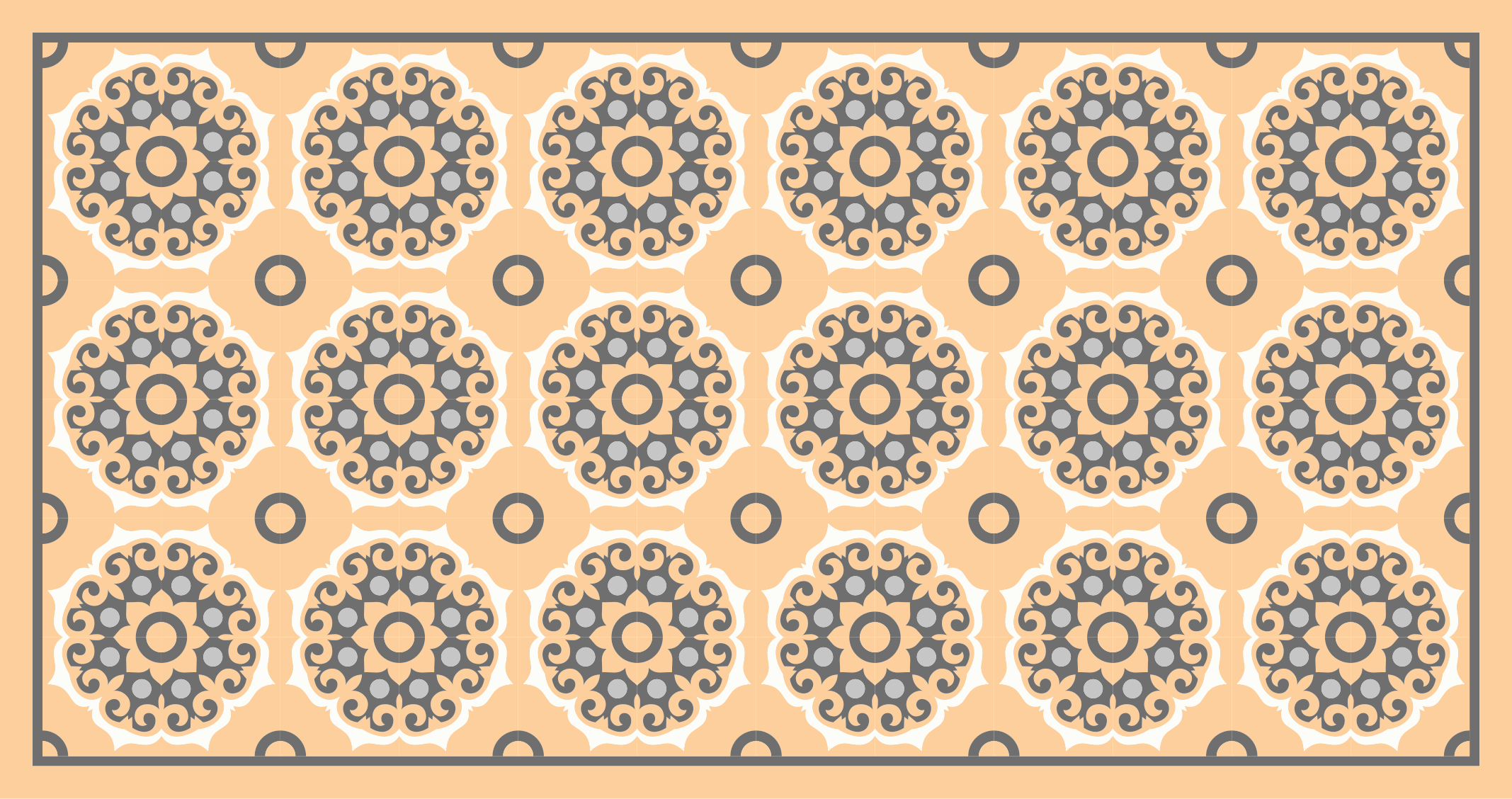 Vinyl Teppich Fliesenoptik geometrisches mandala-motiv - TenStickers