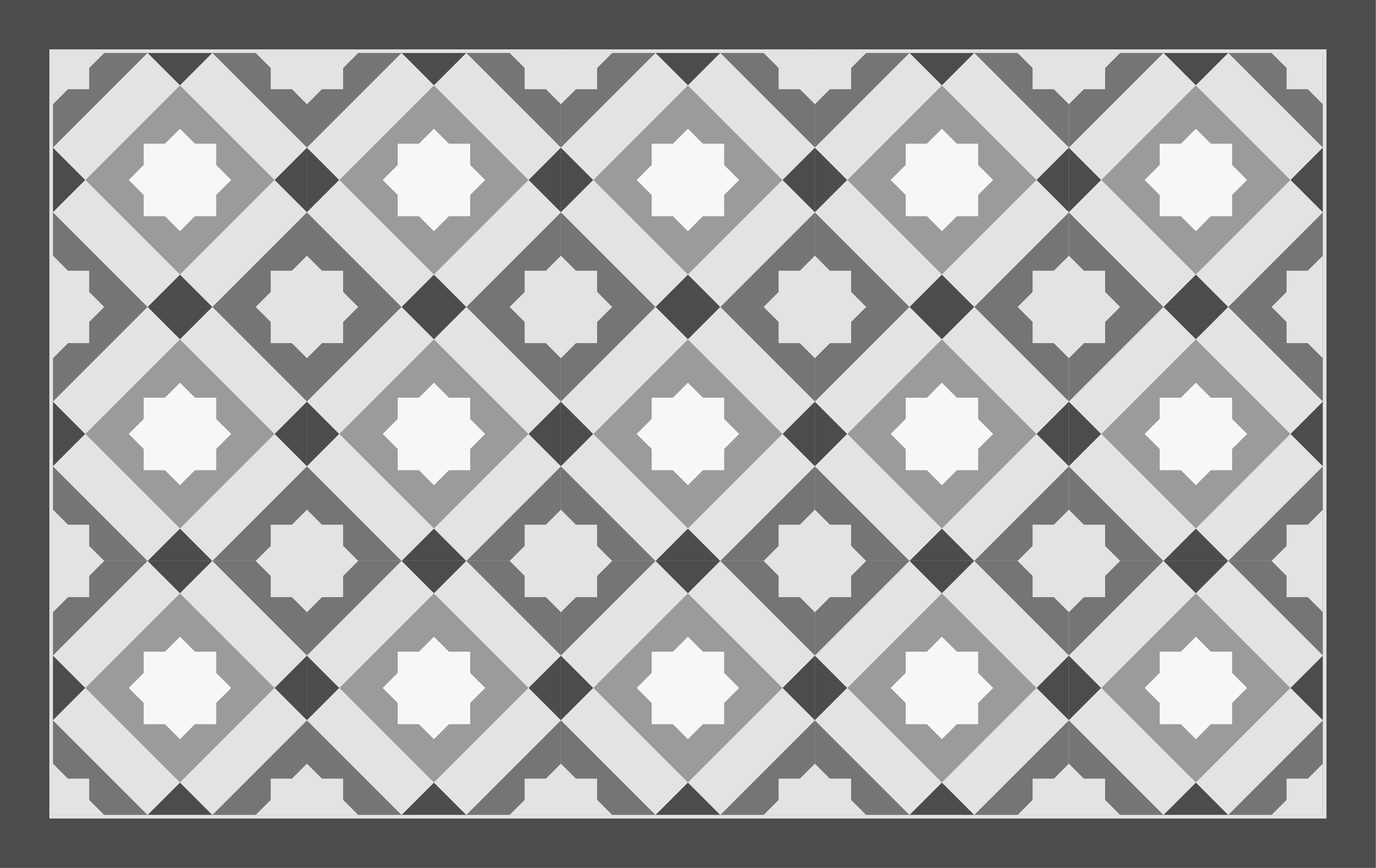 Vinyl Teppich Mosaik graue sternenfliesen - TenStickers